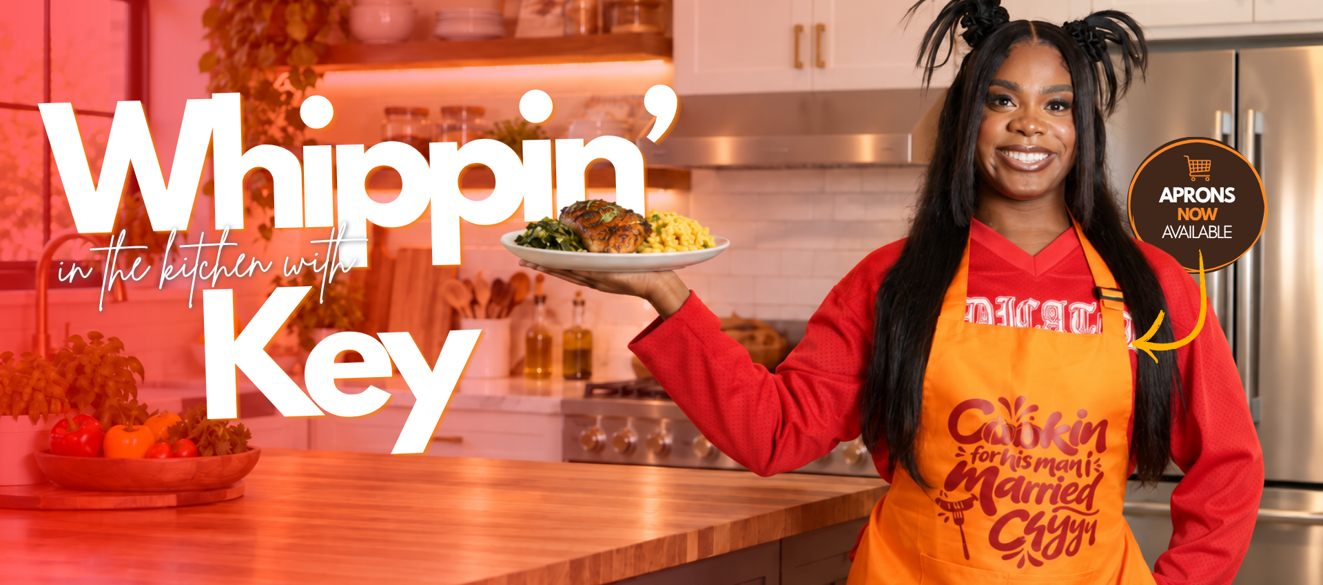 Whippin’ in the Kitchen with Key. Aprons now available.